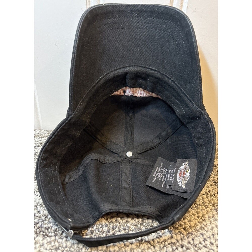 Harley Davidson Women’s Black & Pink Strap-Back Adjustable Hat, Baseball Cap - Picture 9 of 14